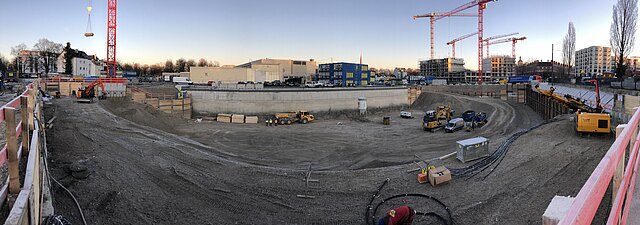 Ehemaliges Paulaner Areal Baugrube gesamt Spezialtiefbau Engl GmbH Paulaner Baugrube Spezialtiefbau Engl GmbH